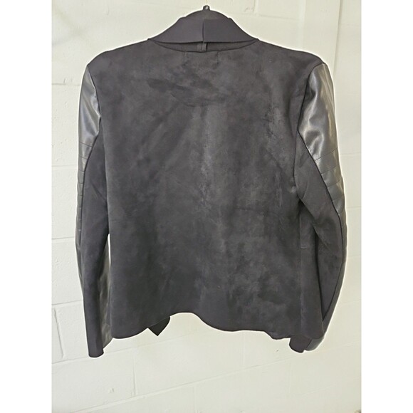 NWT! Bagatelle Collection Faux Suede Leather Drap Collar Open Jacket - Picture 6 of 13